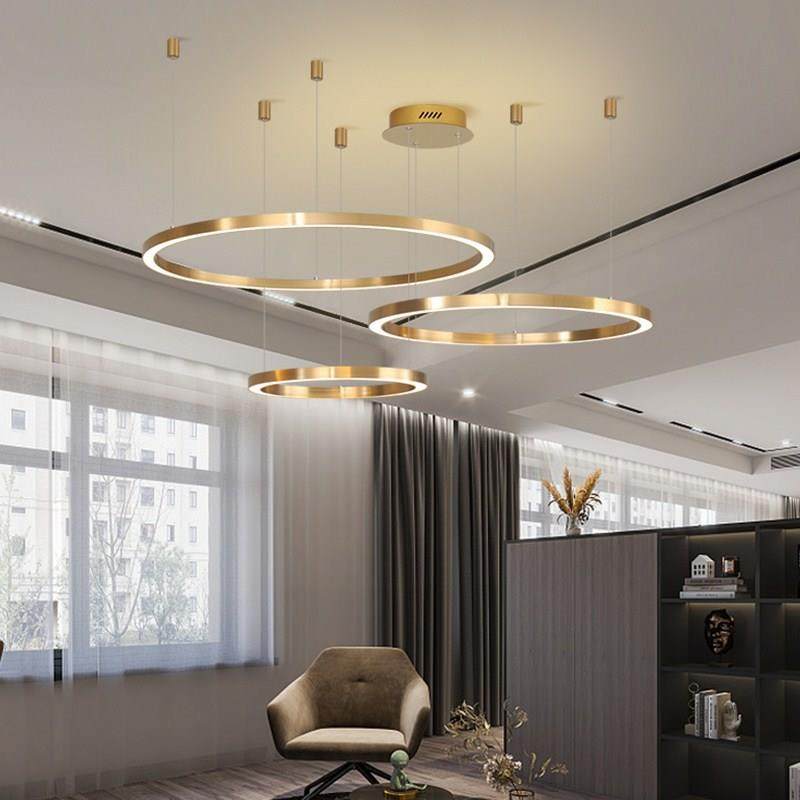2024年新款圆形led创意北欧大气客厅简约鱼线型铝材办公室吊线灯,淘宝优惠券,粉丝福利购,淘宝优惠卷