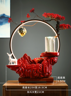 创意流水生财摆件客厅招t财喷泉玄关店铺公司乔迁新居结婚开业礼