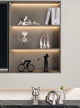 酒柜装饰品摆件轻奢高档现代简约抽E象摆设客厅玄关电视柜家居饰