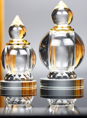 水晶舍利塔小号水晶空瓶密封装藏佛E塔桌面摆件大号透明菩提塔防