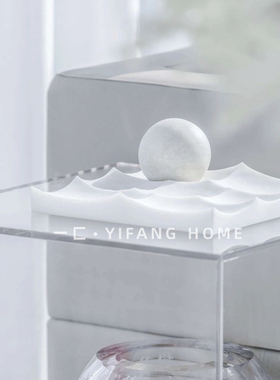 一匚现代样板房售楼处茶几台面z大理石托盘摆件飘窗棋盘软装饰品