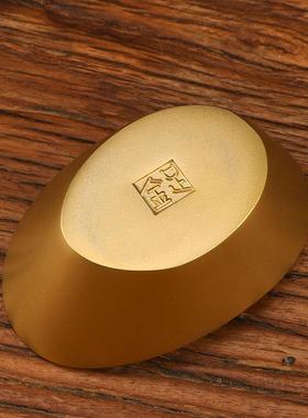 黄铜元宝实心元宝摆件铜 元宝家居桌面摆件小元宝