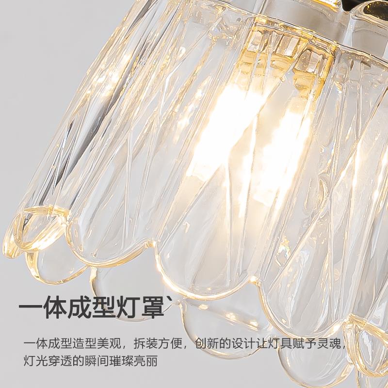 7K原木现代简约创意玻璃餐厅吊灯三头餐桌单头床头过道玄关阳台吊 - 图2