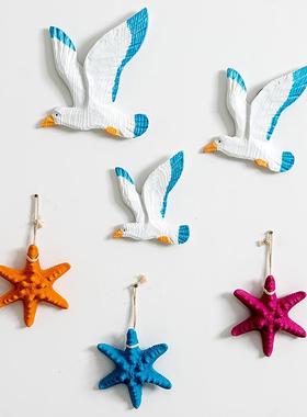 地中海风格树脂海鸥飞鸟海鸟海洋摆设创意背景墙壁挂件家居装饰品