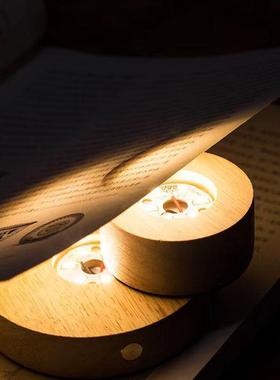 发光底座充电款实木led灯座床头小夜灯无火香薰琉璃产品创意雕刻