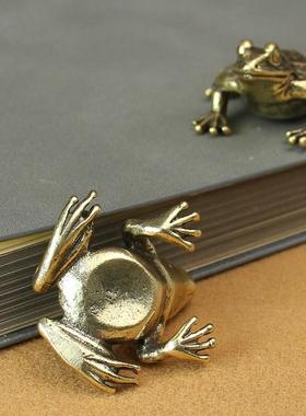 古玩纯铜仿古青蛙摆件实心黄铜客厅茶宠青蛙蟾蜍桌面茶宠铜蛙中式