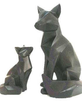 北欧装饰摆件创意白色狐狸仿真动物树脂工艺品家居装饰品桌面摆件