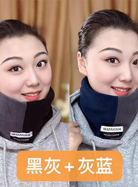 秋冬2025新款拼色男女同款保暖脖套护脸防风骑行套头围脖加绒面罩