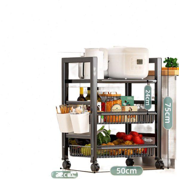 移动厨房置物架多层收纳架落地锅架多功能加厚烤箱微波炉储菜架子,淘宝优惠券,粉丝福利购,淘宝优惠卷