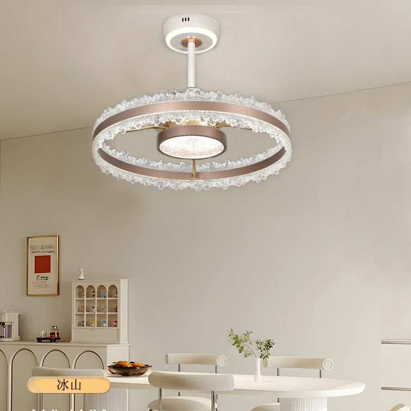 2025新款餐厅隐形风扇吊灯简约现代静音高级感客厅卧Y室书房吊扇 - 图0