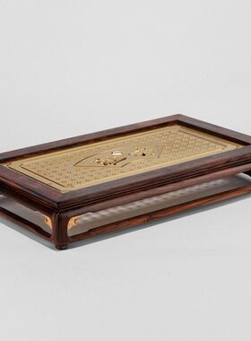 老挝大红酸枝实木抽屉茶盘大号排水家用茶海功夫蓄水小茶台茶托盘