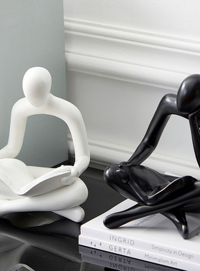 抽象艺术摆件高级感轻奢高档玄z关办公室电视柜书房书架家居装饰