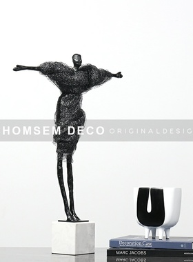 简约现代轻奢抽象人o物雕塑摆件样板房间软装饰品售楼处人像摆设