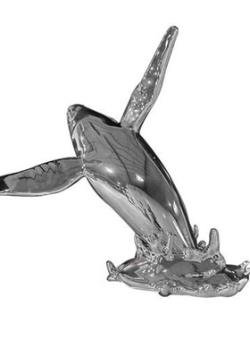 玻璃钢鲸鱼浪花雕塑不锈钢定制创意水景酒店门厅T海洋动物摆件装