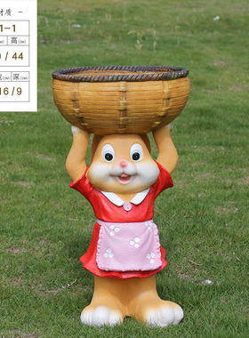 花园装饰 庭院户外n园艺摆件创意树脂工艺品卡通兔子装饰品摆件