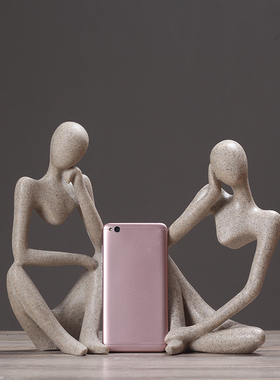 现代简约抽象人物摆件 北欧创意家F居书房客厅电视柜装饰品摆设