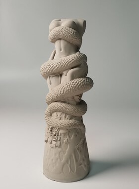 中式水泥柱家居装饰锥面艺术v摆件鱼缸造景沉水玄关客厅书房装饰