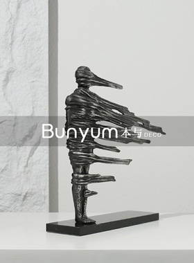 现代轻奢创e意艺术软装饰品家居样板间玄关摆设抽象人物雕塑摆件