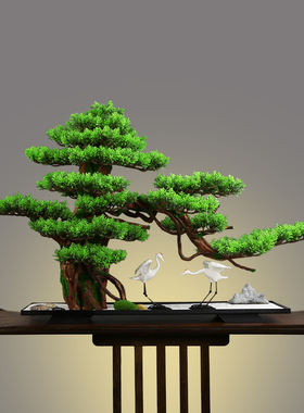 新中式禅意摆件家居软装饰品客厅玄关博J古架电视柜酒柜盆景工艺