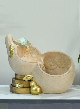 招才葫芦流水升才喷泉摆件家居客F厅办公桌面店铺开业送礼赚运