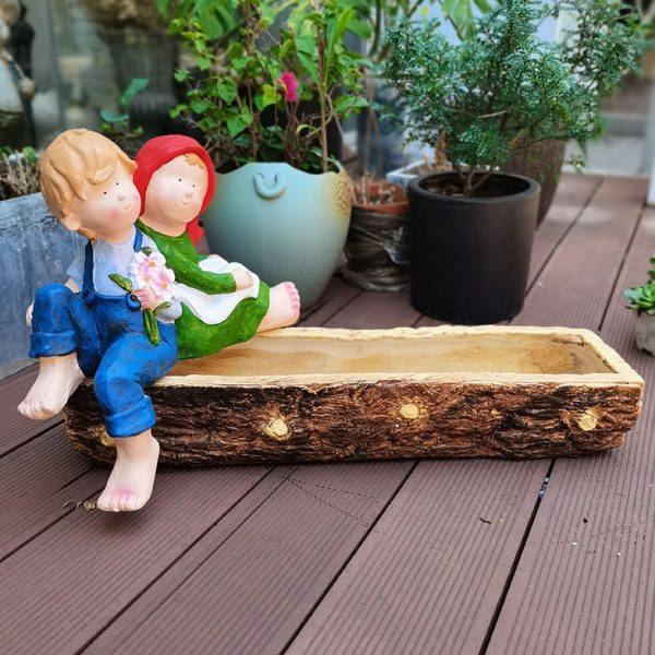 卡通娃娃小孩摆件树桩花盆多肉户外造景可爱花园杂货装饰庭院布置,淘宝优惠券,粉丝福利购,淘宝优惠卷