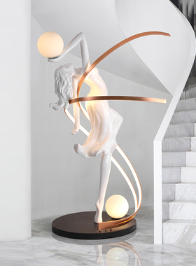 女神雕塑摆落地灯酒店大堂售楼处A样板间橱窗柜工作室抽象艺术摆