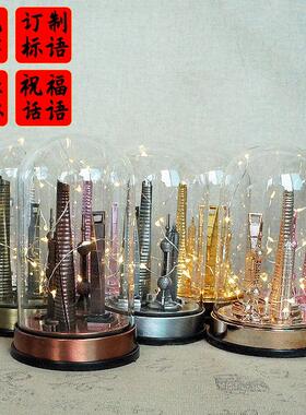 上海地标建筑模型东方明珠景区旅游纪念品金属工艺品家居摆件