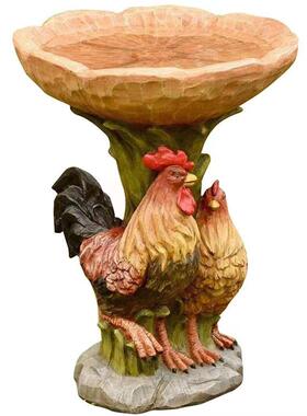 现货花园装饰树指工艺品浣熊公鸡向日葵园艺蜂鸟喝水喂食树脂摆件