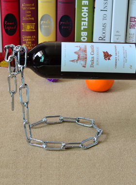 悬浮铁艺链条g红酒架餐桌葡萄酒架酒吧创意装饰品家居餐厅酒吧摆