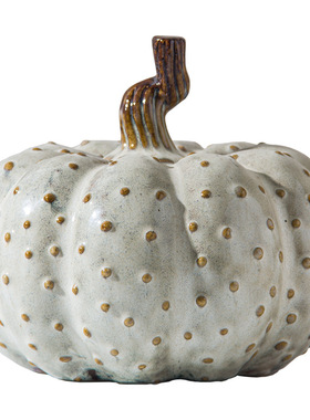 复古中式侘寂风陶瓷南瓜蘑菇摆件样板H间民宿酒店花器做旧佛头装