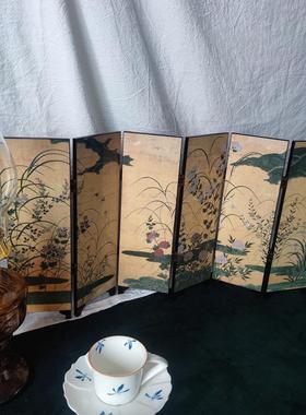 中古桌面小屏风摆件家居礼品装饰特色日式工艺品纪念品漆器饰品