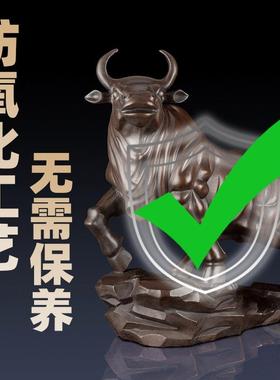 纯黄铜牛气冲天摆件生肖动物铜牛桌面装饰工艺品办公室招财牛礼品