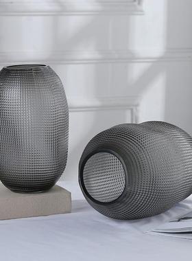 复古玻璃透明花瓶摆件客厅插花创意简约餐桌电视柜水养家居装饰品