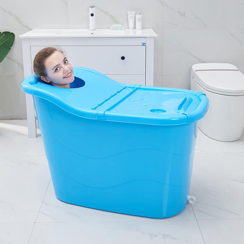 家用成人洗澡桶塑料儿童沐浴桶大号浴缸洗澡盆大人泡澡桶便携 - 图1