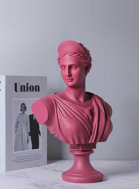 北欧风人像大卫雕塑摆件人物头像 客厅样办公室树脂工艺品摆件