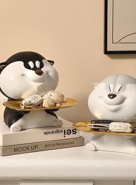 柴犬家用纸巾盒收纳摆件桌面客厅茶几电视柜抽纸盒装饰品萌趣设计