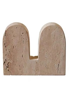 现代简约创意仿洞石几何摆件抽象形状黄P洞石软装饰品工艺品