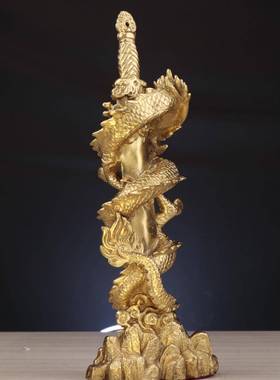 杨铜记 铜剑龙 家居办公室铜龙摆件厂家