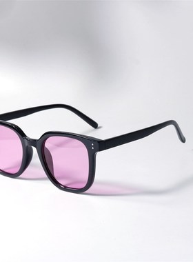 韩版经典款浅酒红色墨镜UV400撞色设计情侣百搭可配近视太阳眼镜