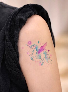 星光独角兽高颜值持久纹身贴