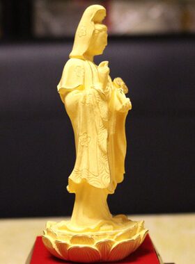 绒沙金礼品摆件如意观音佛 平安纳福 创意家居装饰品工艺摆设