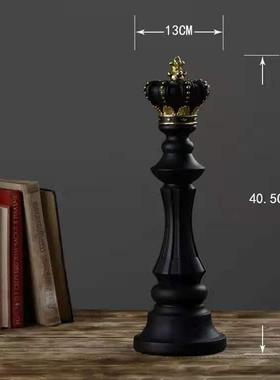国际象棋树脂摆件电视柜酒柜橱窗学院装饰品M国王王后战马棋子摆