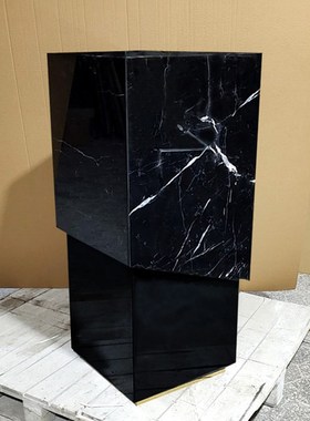 新中式大理石雕塑台摆件r底座别墅玄关落地装饰工艺品摆台基座定