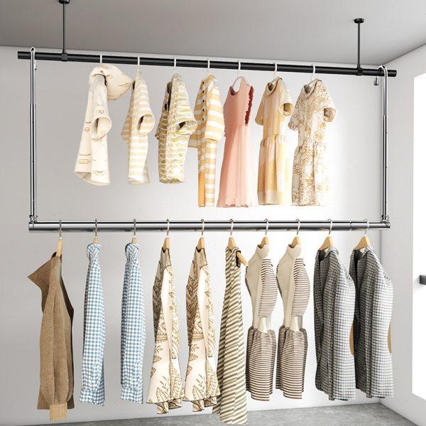 不锈钢伸缩晾衣杆室内室外阳台家用防盗窗免打孔被子悬挂式晾衣架,淘宝优惠券,粉丝福利购,淘宝优惠卷