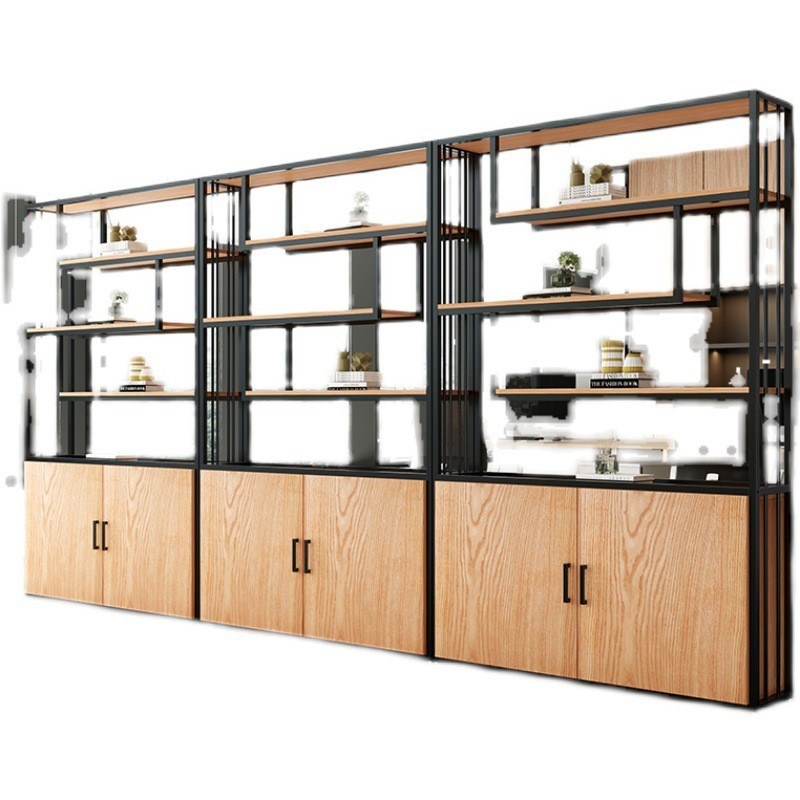 工业风装饰铁艺i隔断办公室置物架落地屏风柜客厅玄关花架书架简 - 图3