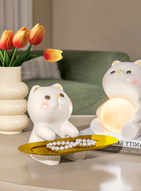 可爱猫玄关钥匙j收纳摆件入户鞋柜进门客厅家居装饰品乔迁新居礼