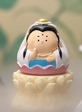 佛祖观音欢喜小神仙车载桌面小摆件汽车中控M台装饰品车内创意礼