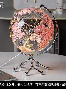 创意透明a地球仪摆件轻奢高档办公室儿童书房桌面客厅家居软装饰
