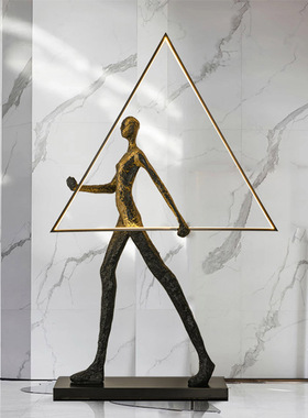 创意人形雕塑落地大摆件展厅x售楼处抽象艺术摆件客厅轻奢落地灯