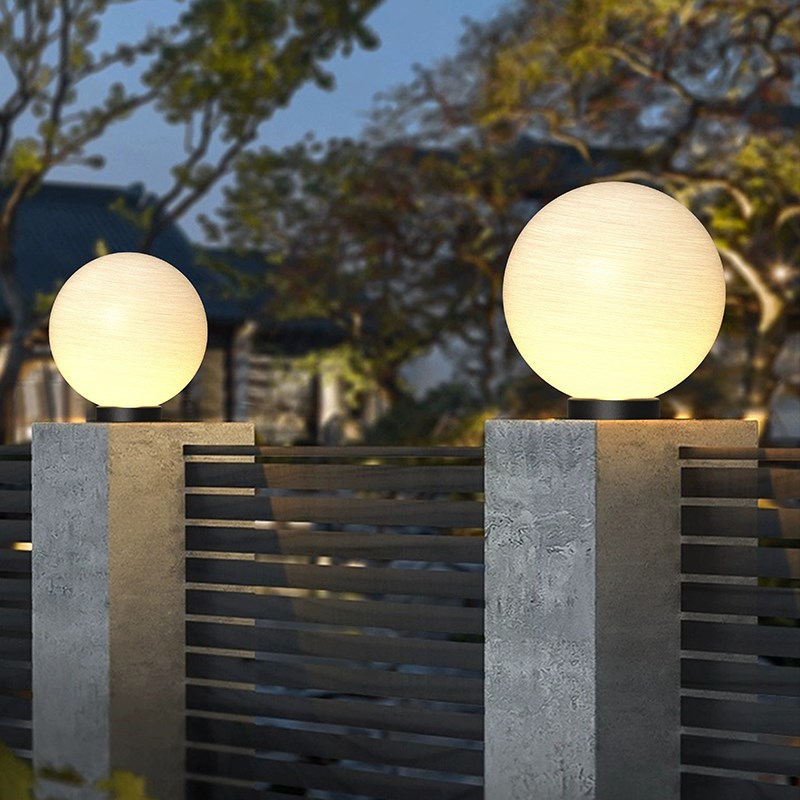 太阳能柱头灯户外l防水圆球灯别墅大门柱子灯花园围墙灯庭院围栏 - 图3